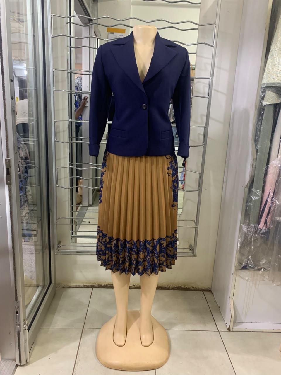 DAYI SUIT DRESS BROWN/BLUE