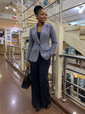 ELLY PANT SUIT CHECKED BLUE