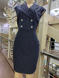 REACTION STRIPPED DRESS