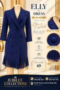 elly navy blue blazer dress